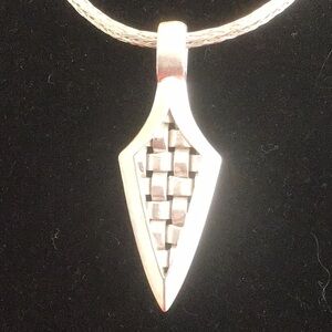 925 Arrowhead Pendant on 24” Viking Knit Sterling Silver Necklace